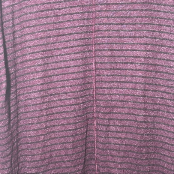 Chico's Zenergy Purple Black Striped Drape Open Front Cardigan Size 3 (16-18) - Picture 5 of 7